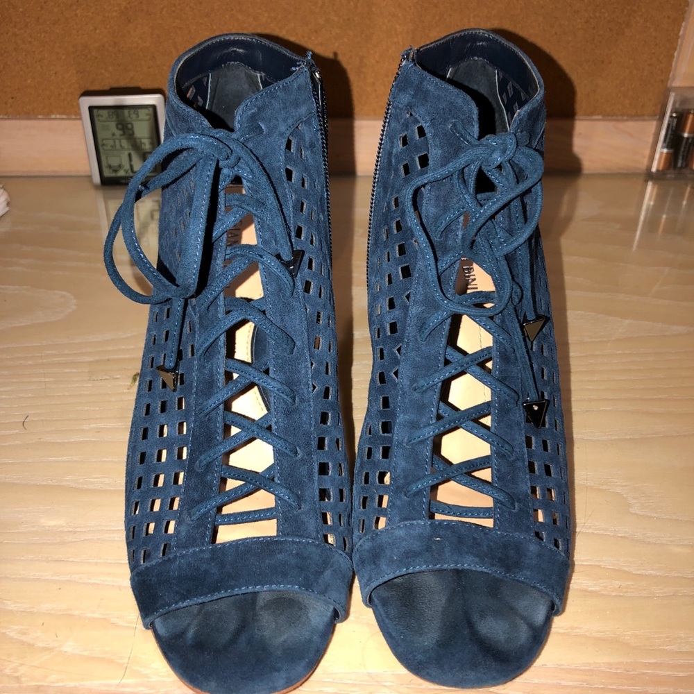 Blue Block Heels